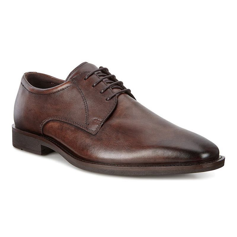 Men Business Ecco Calcan - Derby Brown - India LCZNYM941